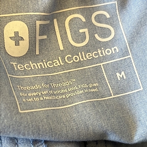 Figs Yola Heather Indigo Straight Leg Scrub Pants Size Medium - Picture 7 of 7